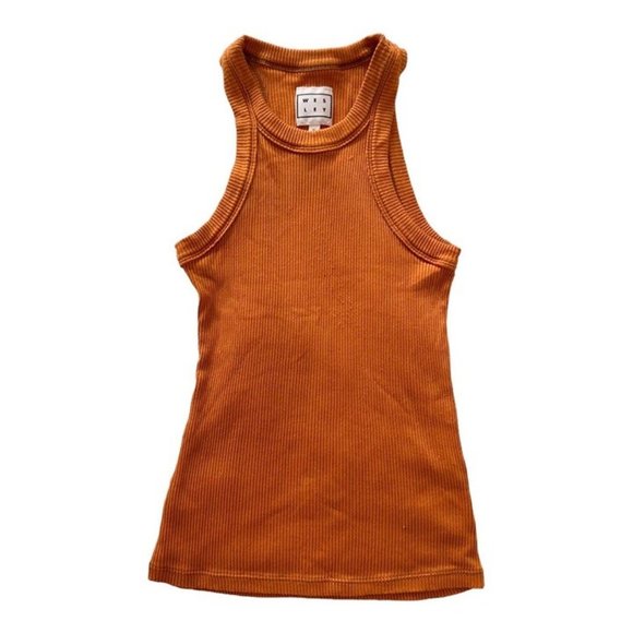 Hand-dyed Wesley from Bandier basic bronze orange tank top. Size XS. - Picture 3 of 7